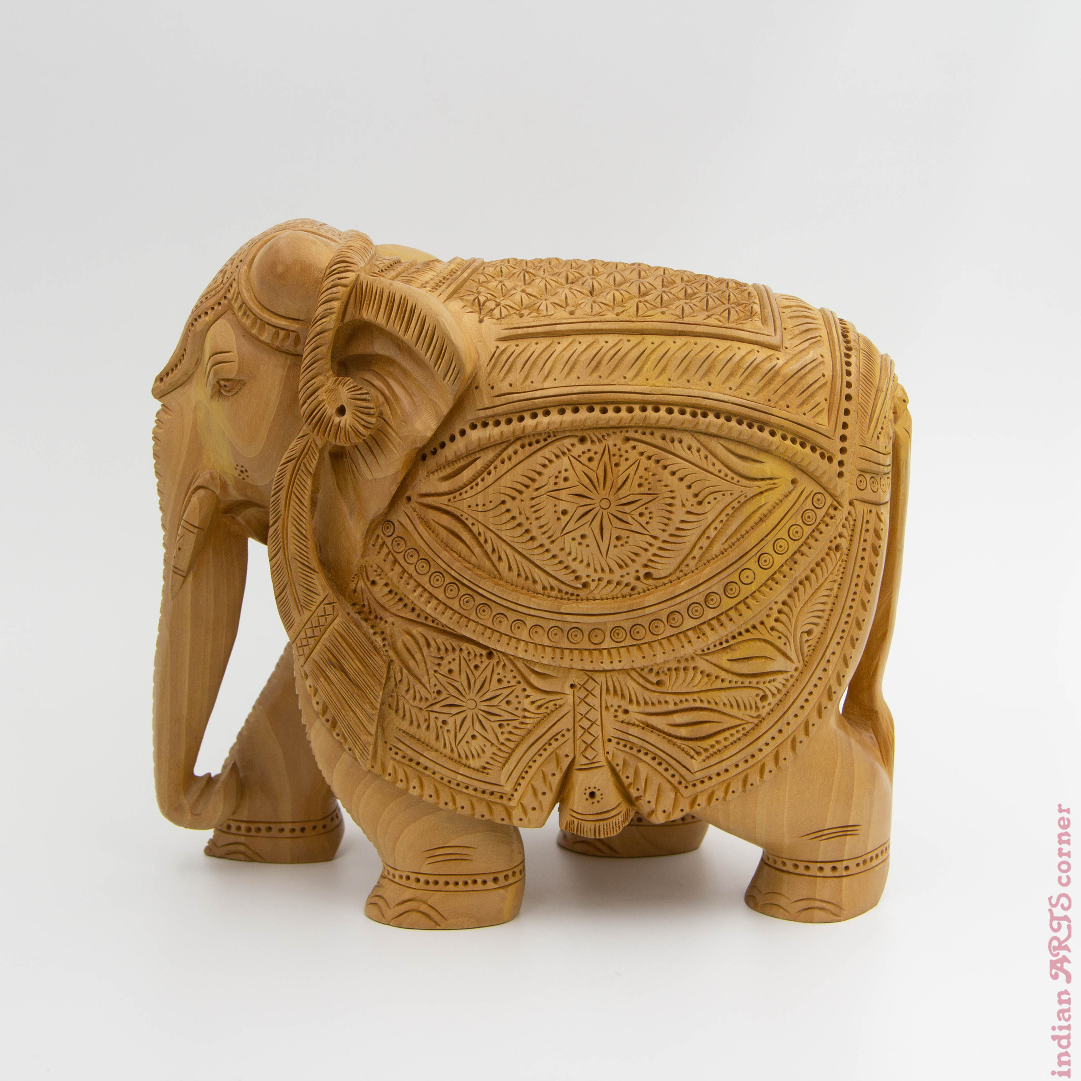 Handcrafted Wooden Elephant Sculpture - Indian Masterpiece
