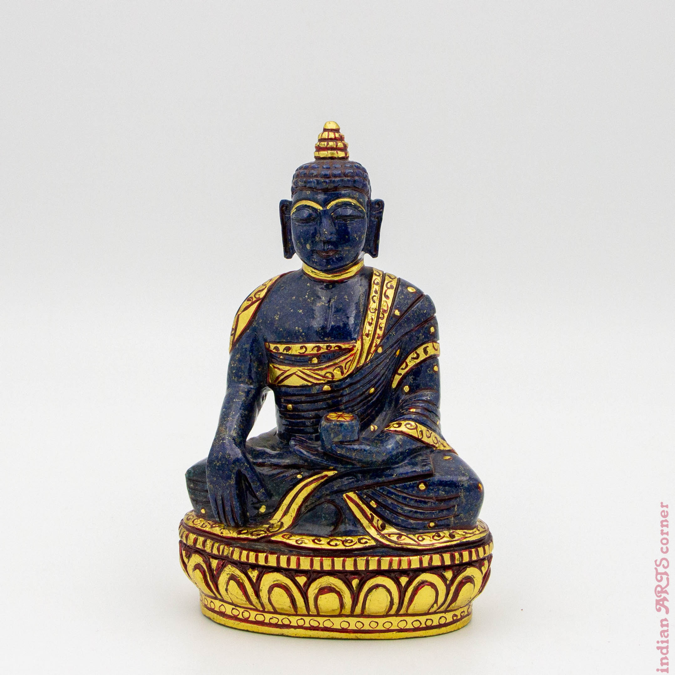 Lapiz Lazuli Buddha Sculpture - Handcrafted Indian Traditional Art
