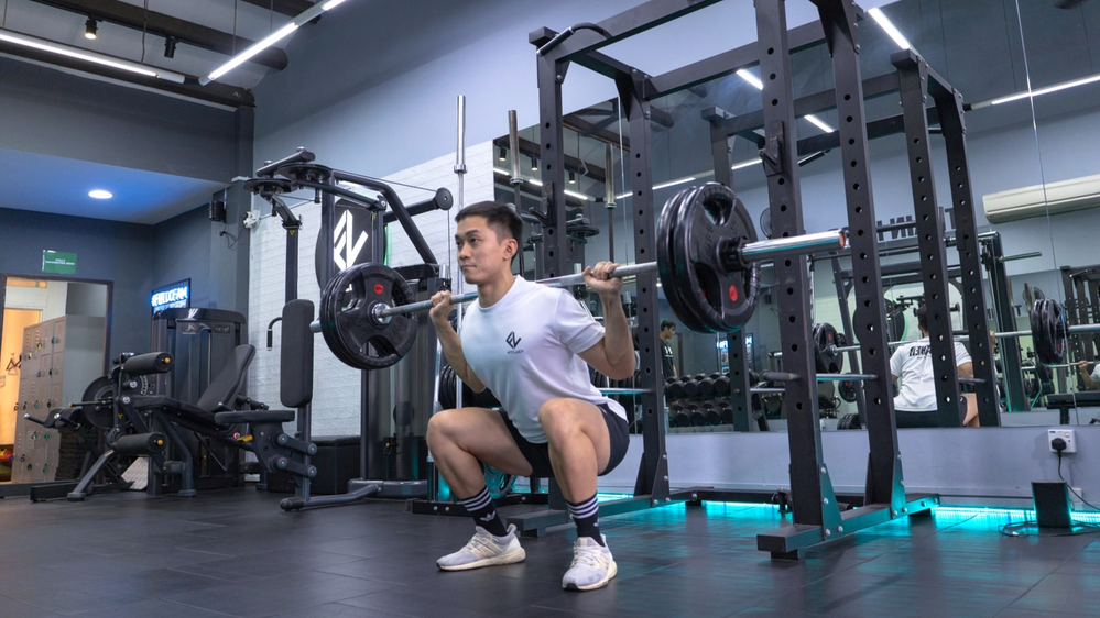 Barbell squats for strength