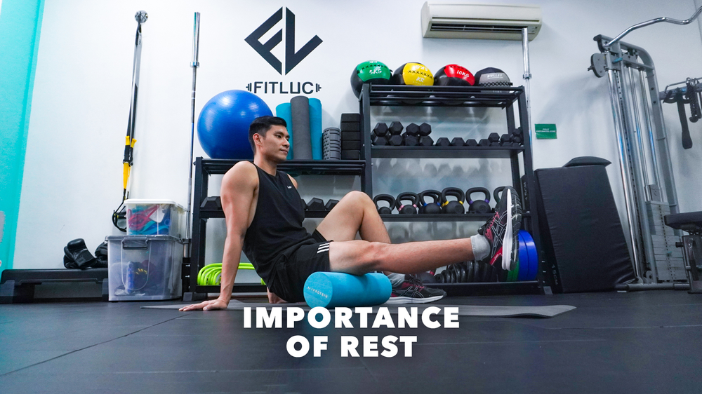 Trainer stretching using a foam roller