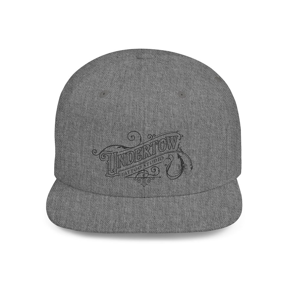 Thumbnail: Undertow Tattoo Studio Flat Bill Snapback Hat - Stylish & Trendy Cap