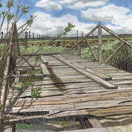 Old wooden vehicle bridge