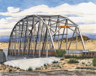 Old, steel truss bridge