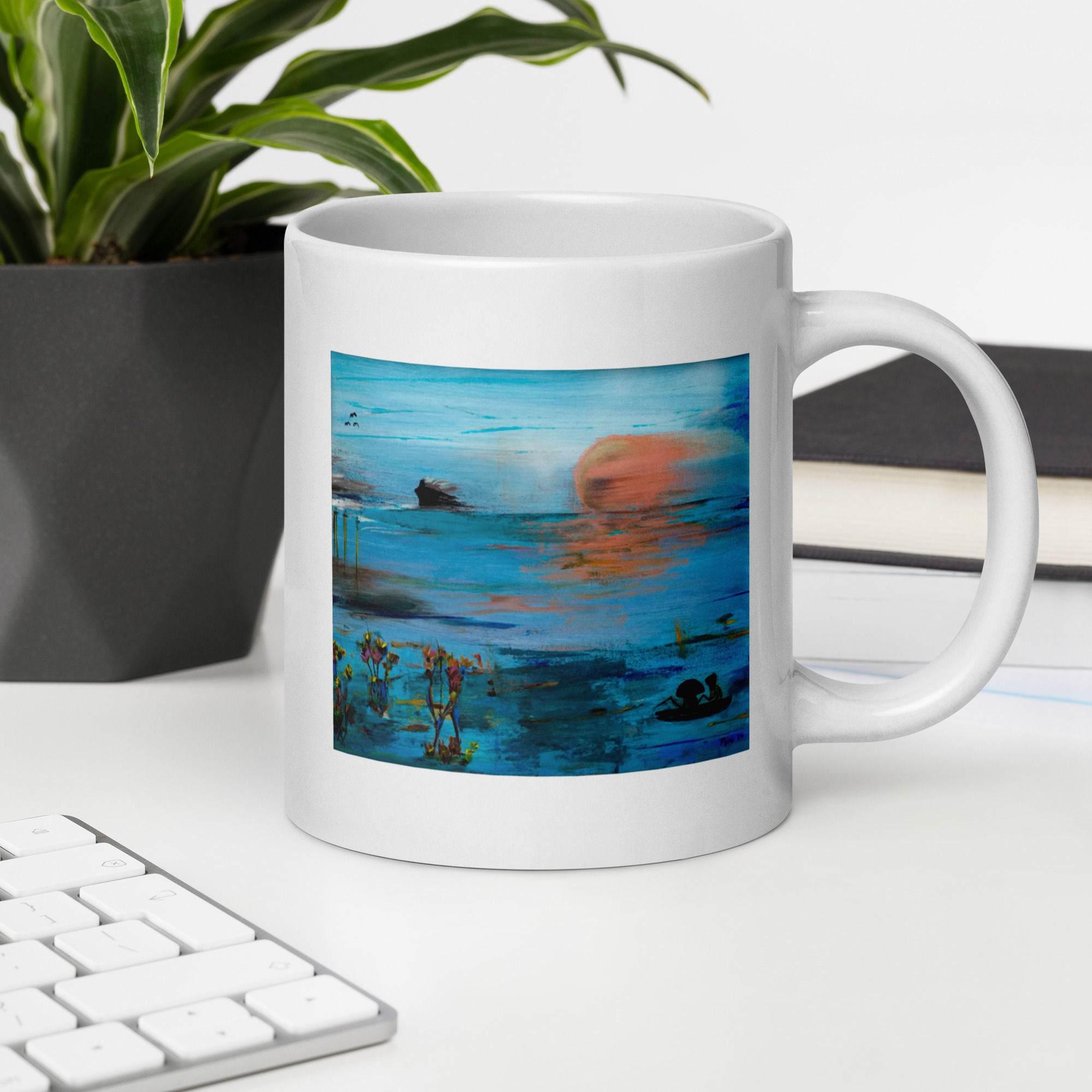 Dusky Horizon White Glossy Mug