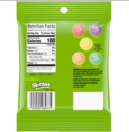 Thumbnail: Skittles Sour Gummies, Sour Gummy Candy - 5.8 oz 164.4g