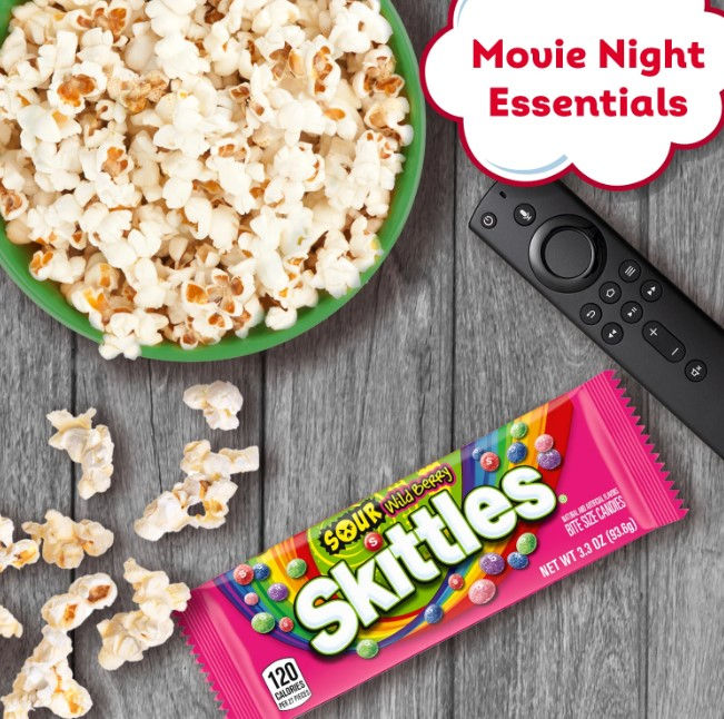 Thumbnail: Skittles Sours Wild Berry Chewy Candy, Share Size- 3.3 oz 93.6g pack