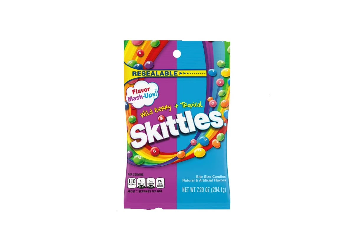 Skittles Flavor Mash-Ups Wild Berry and Tropical Candy - 7.2 oz Bag 204.1g