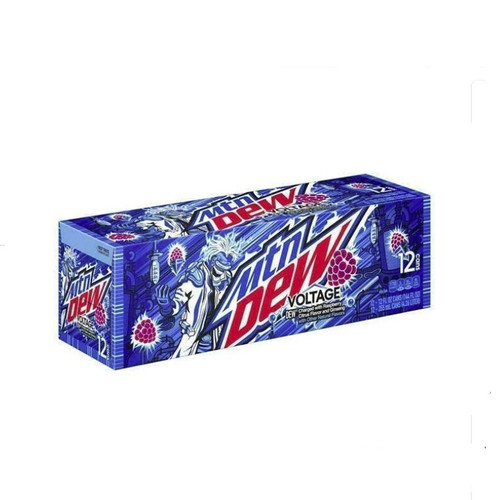 Mountain Dew Voltage Blue Raspberry Citrus Soda Pop, 12 fl oz, 12 Pa ...