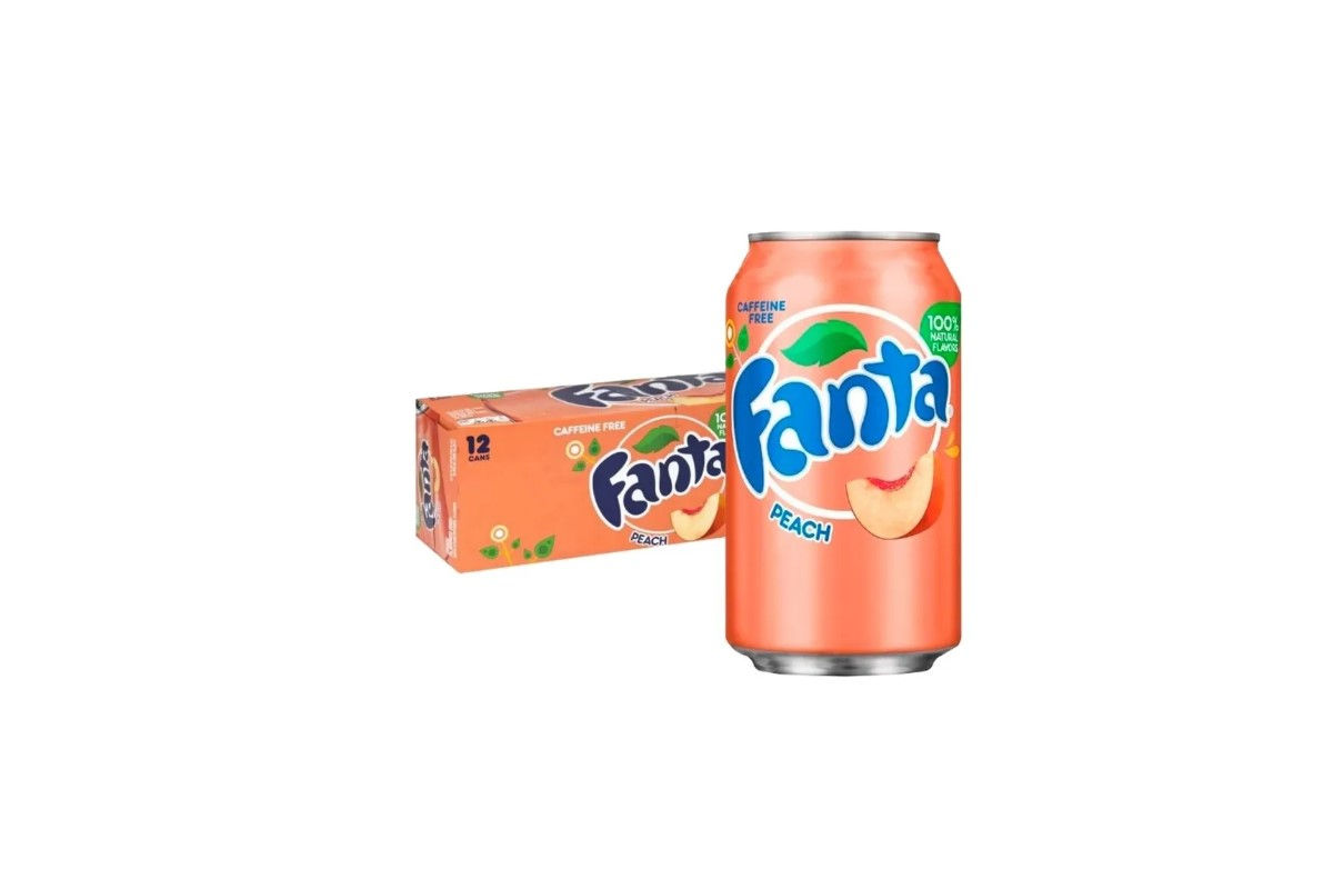 Fanta Peach Soda Pop Fridge Pack, 12 fl oz (355ml) , 12 Pack Cans