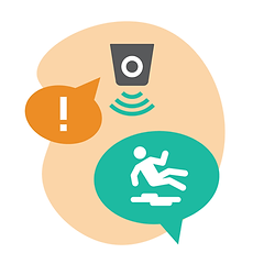 Sensor monitoring activity and potential falls for seniors.