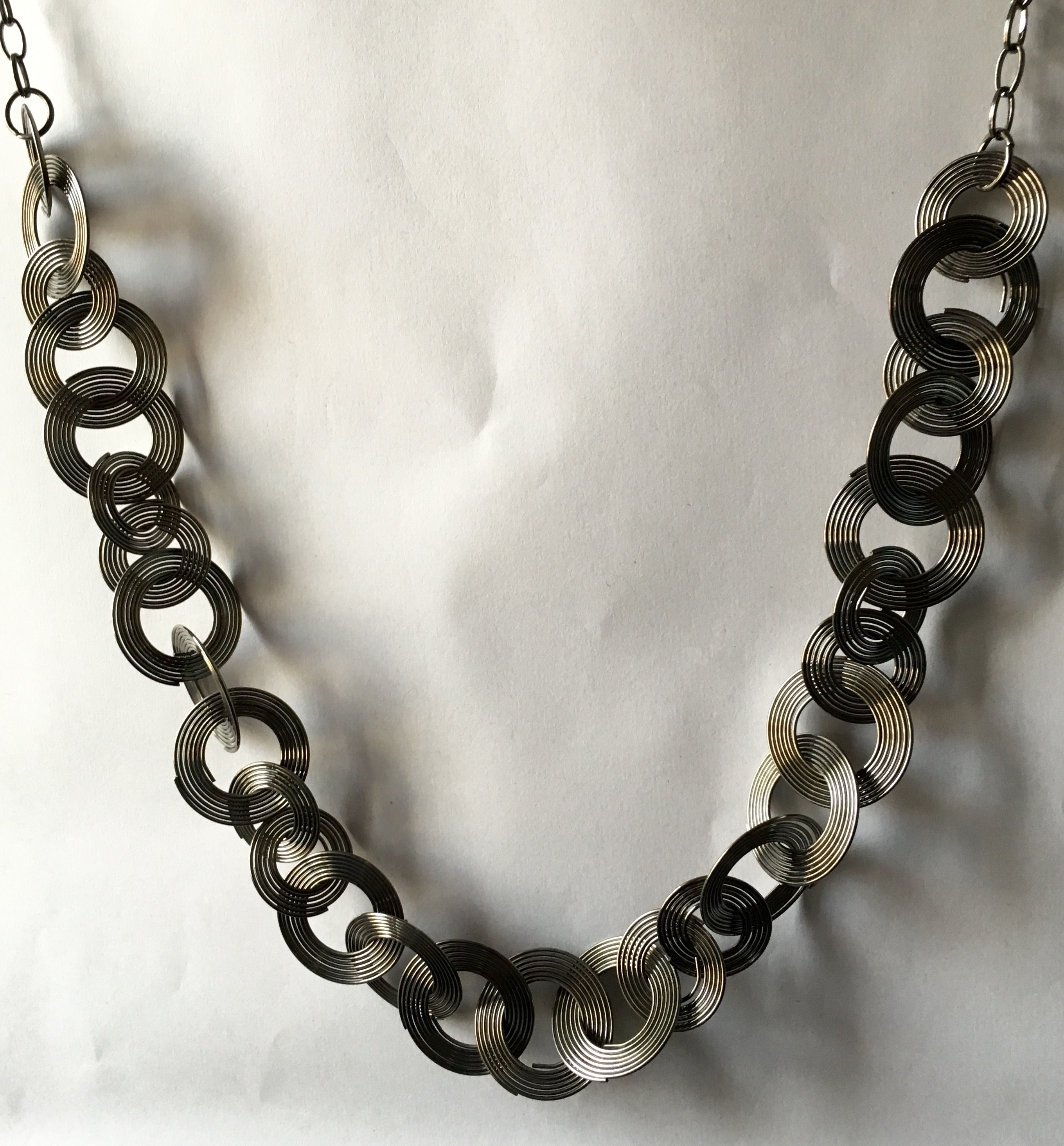 Ringlets of Grey- Beautiful Metallic Necklace