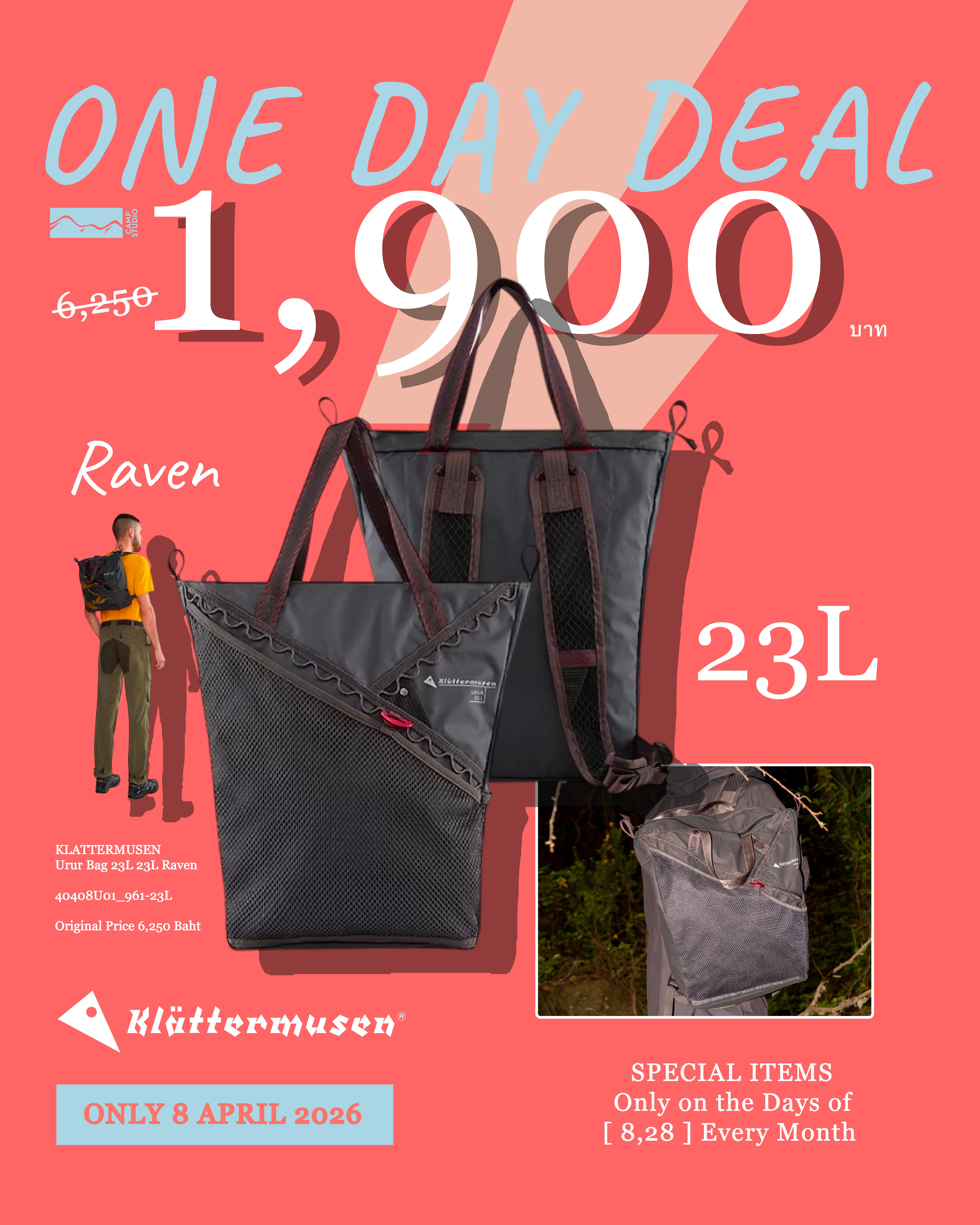 [ 8 APRIL ] Klattermusen Urur Bag 23L Raven
