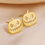 Thumbnail: Golden Halloween Pumpkin Stud Earrings