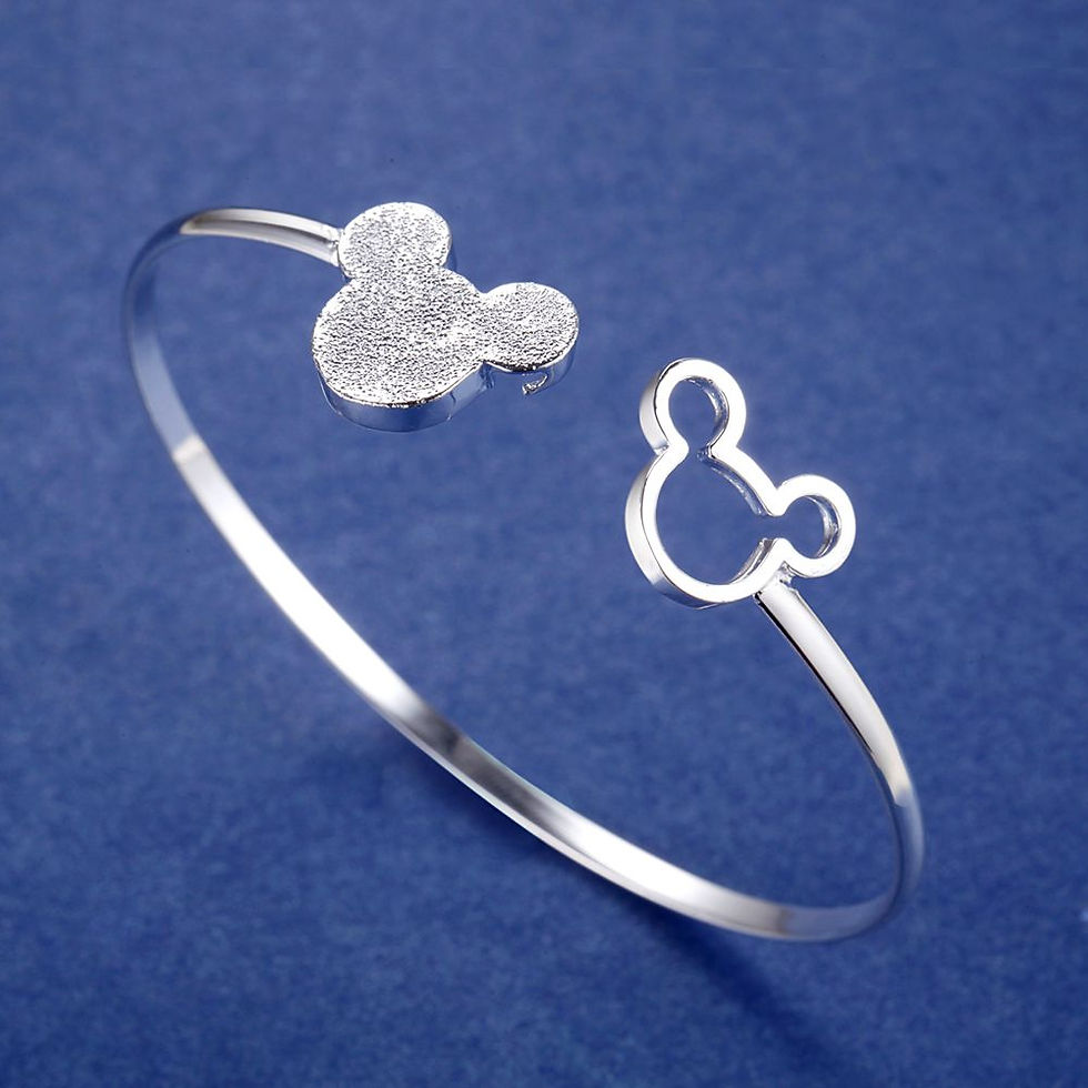 Thumbnail: Silver Adjustable Mickey Mouse Bangle