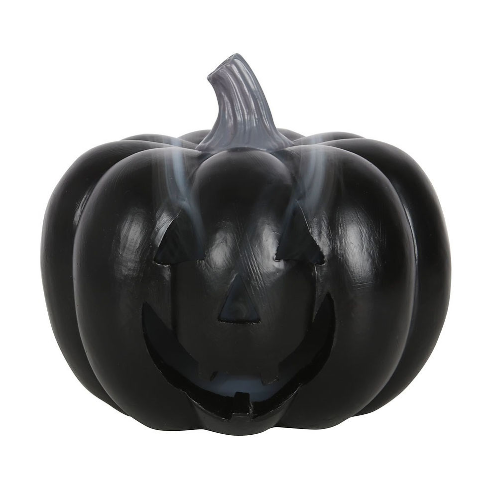 Thumbnail: Black Halloween Pumpkin Incense Cone Burner & LED Tealight Holder
