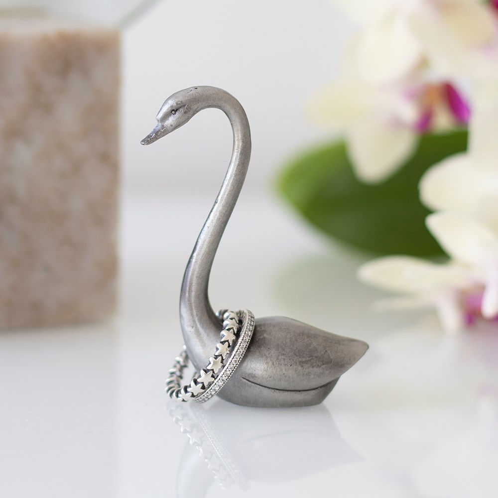 Metal Swan Ring & Jewellery Holder