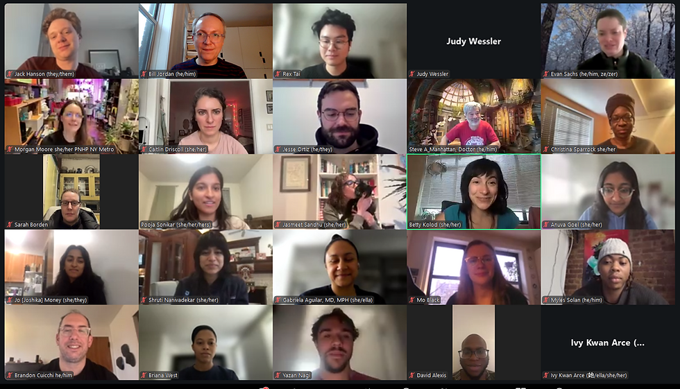 People in online video meeting