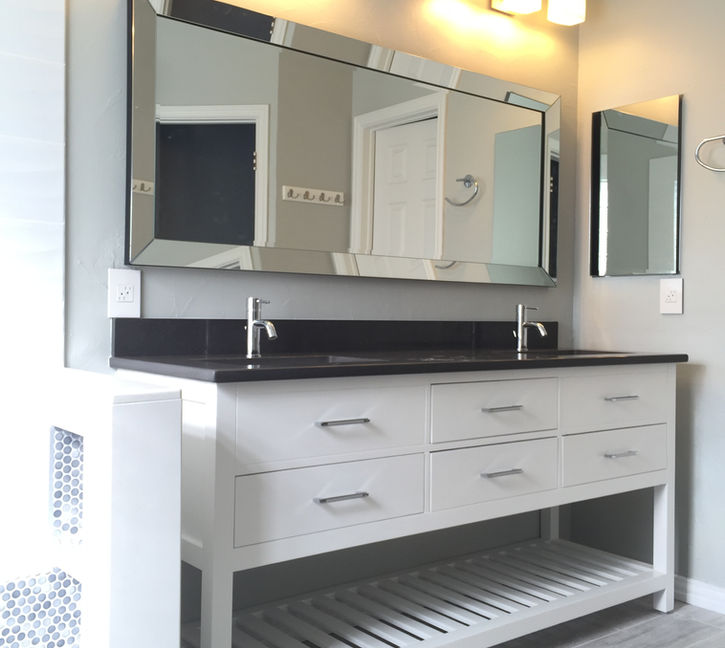small bathroom remodel Dallas TX modern design storage