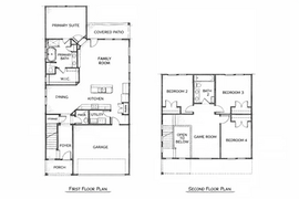 2 story custom home floor plan Dallas TX 4 bedroom design