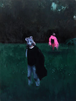 Les petits masques N°2, 74x54cm, huile sur toile, 2016