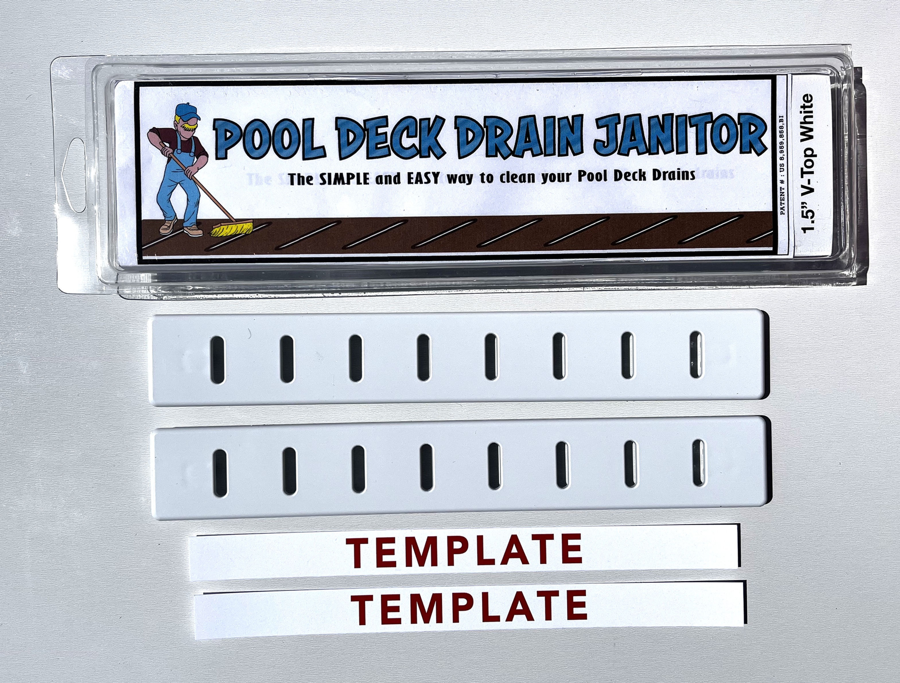 1.5" Wide V-Top  WHITE  Deck Drains