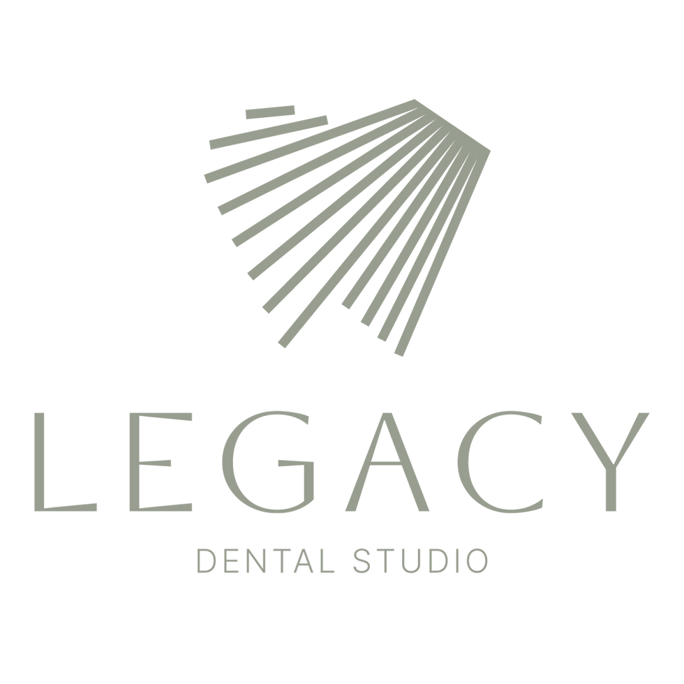 Legacy Dental Studio logo featuring abstract fan design symbolizing bright smiles and elevated dental care in Watersound, FL