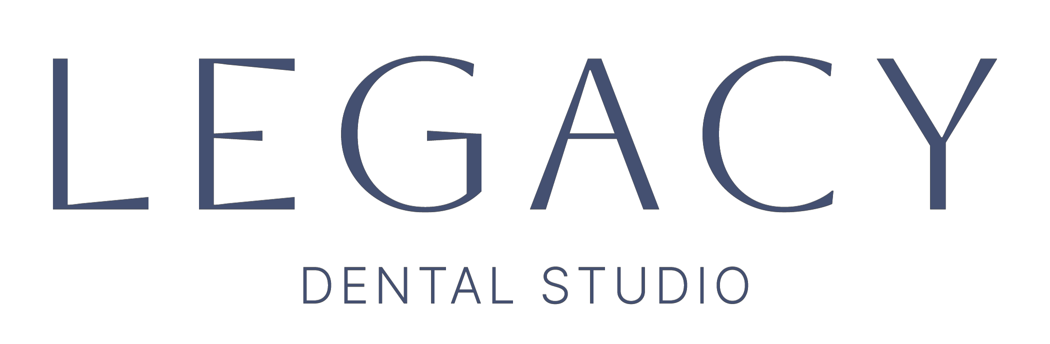 Legacy Dental Studio logo with text, personalized dental care for you.