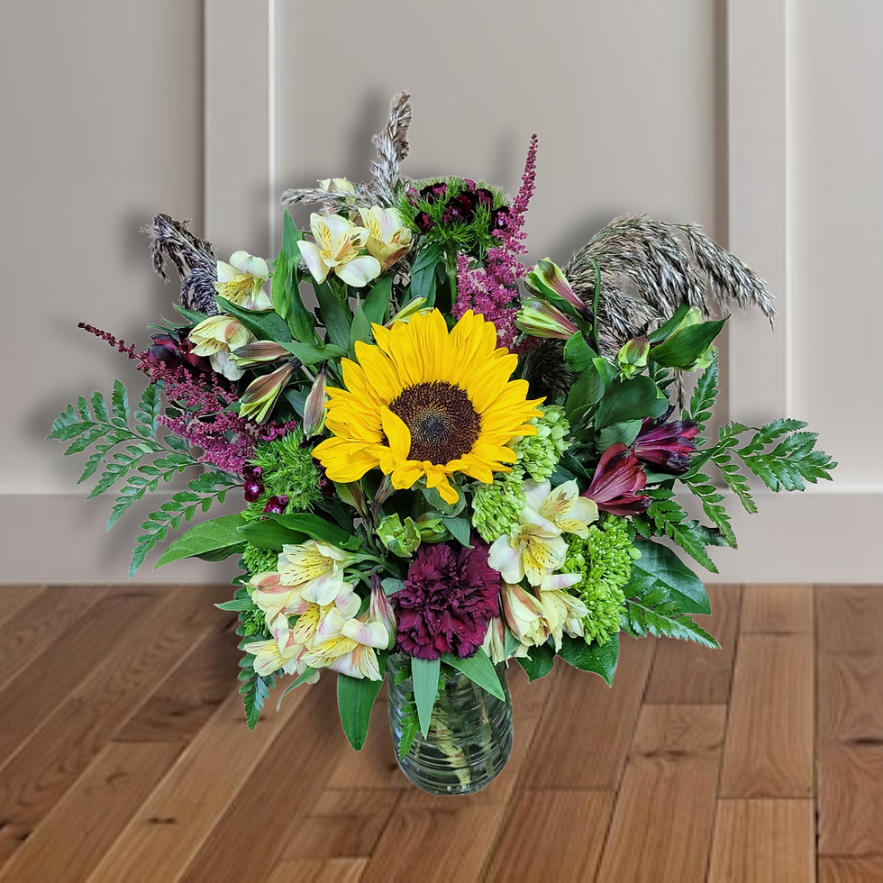 Woodsy with Sunflower and Grasses