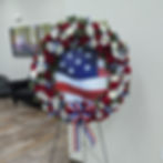 Open Circle Wreath with Flag Backing