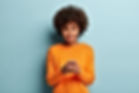 Isolated shot of positive smiling woman