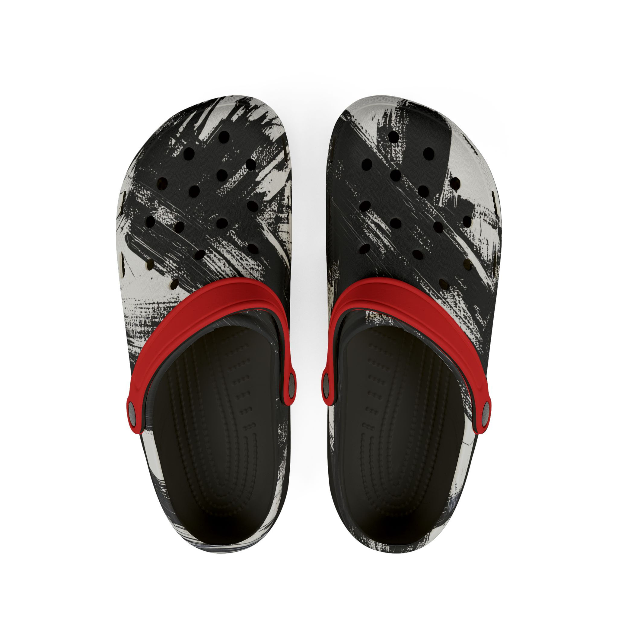 Splash of Red Abstract 01; EVA Foam Rubber Unisex Clogs