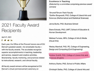 PROF. SCAHILL WINS UNIVERSITY TEACHING AWARD