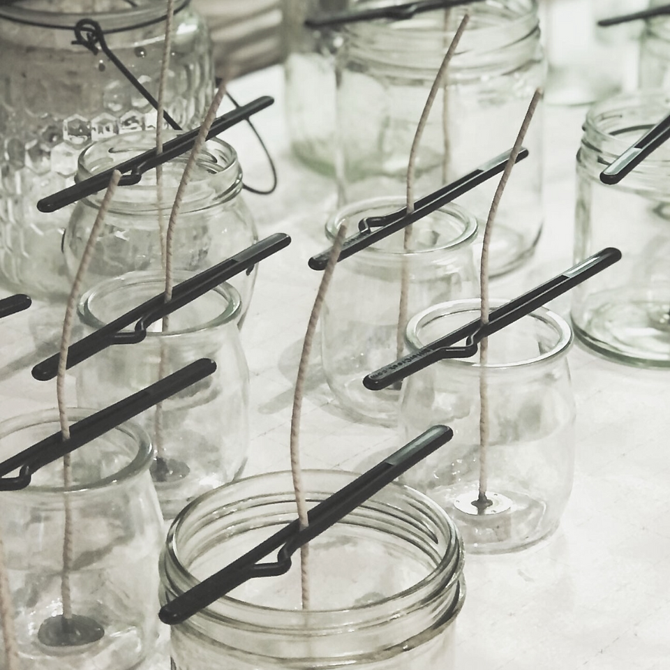 Candle making jars