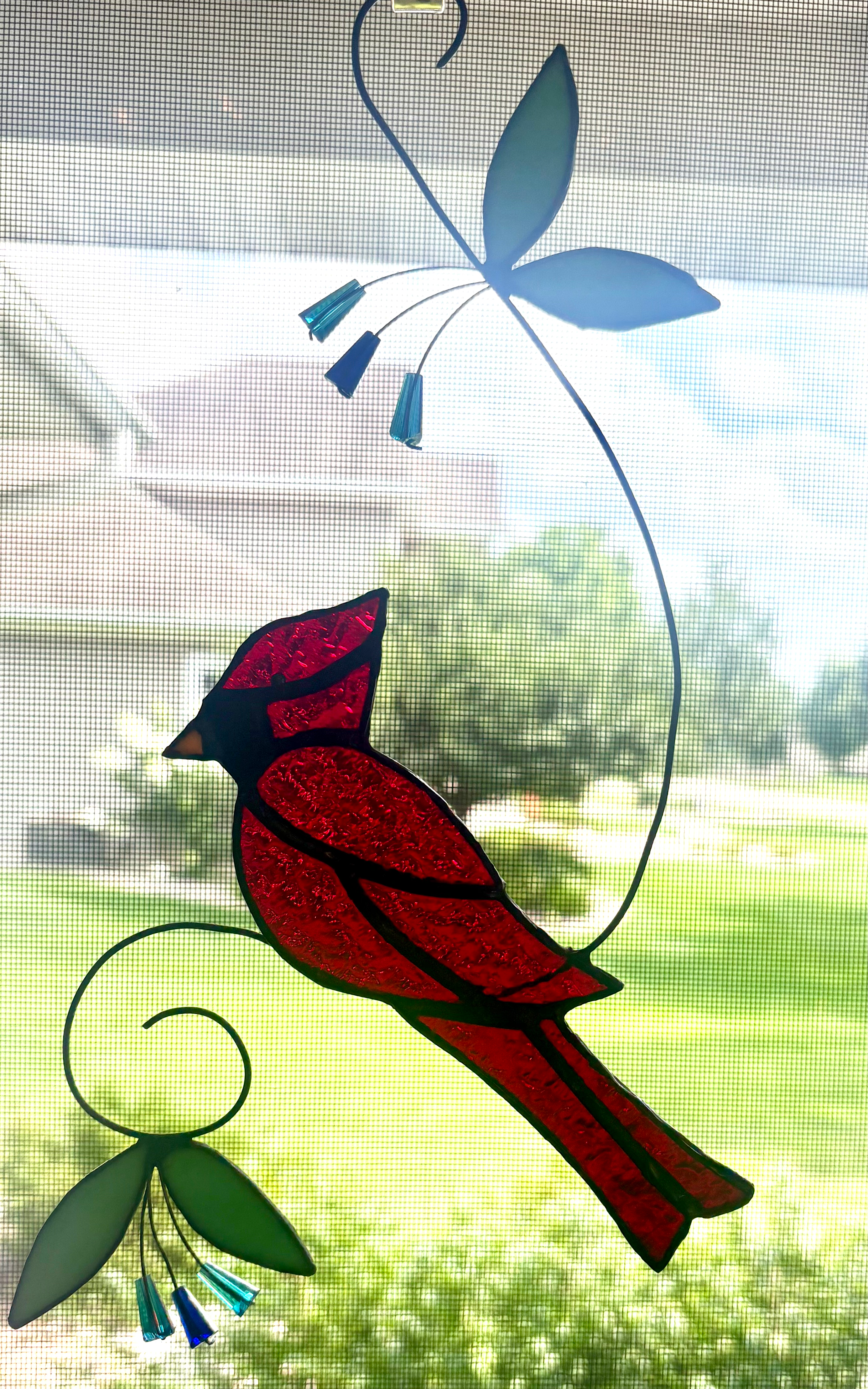 Leaded glass cardinal