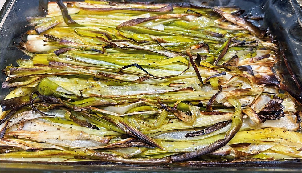 Poireaux rôtis en long