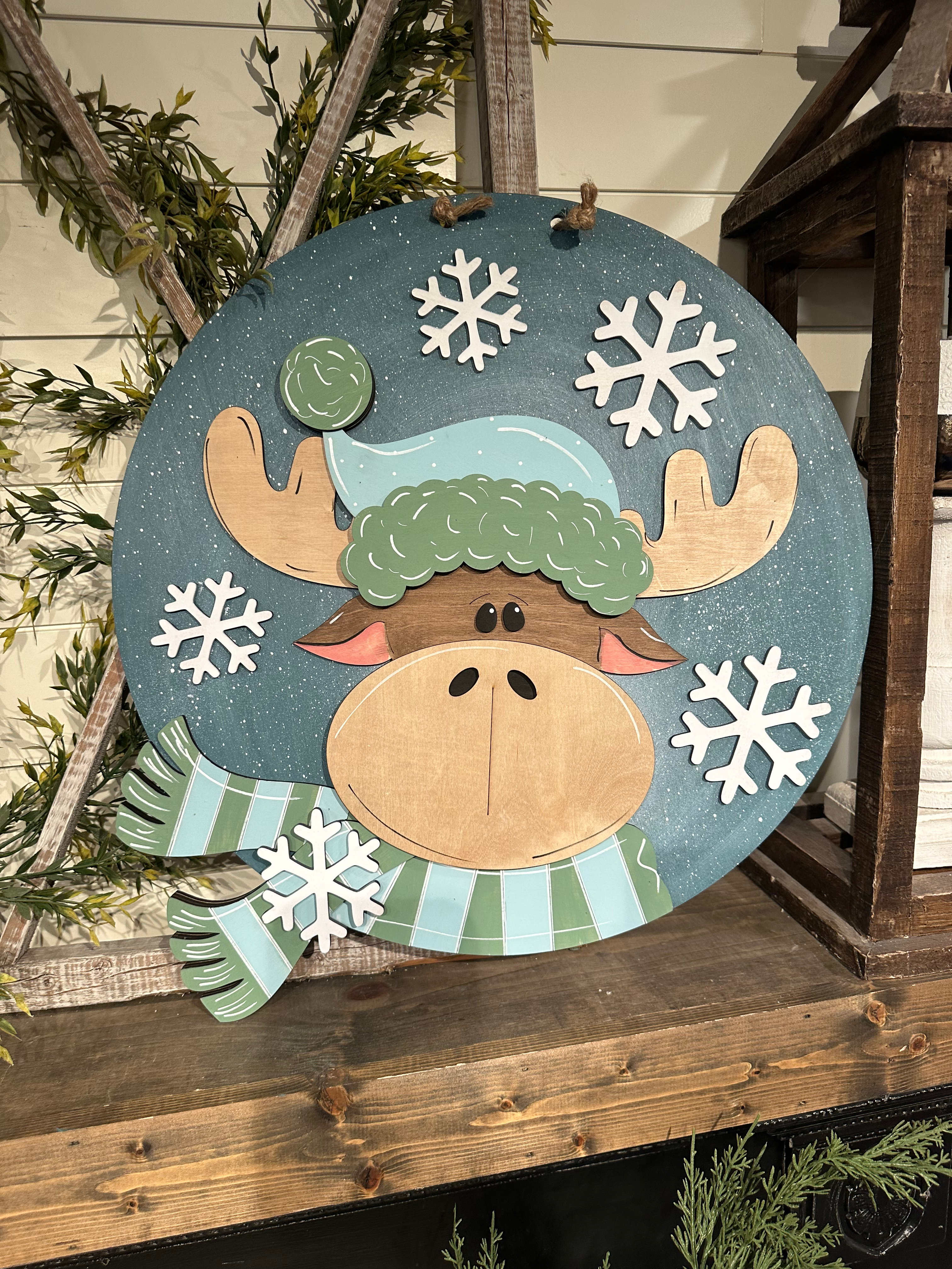 Moose Scarf door hanger