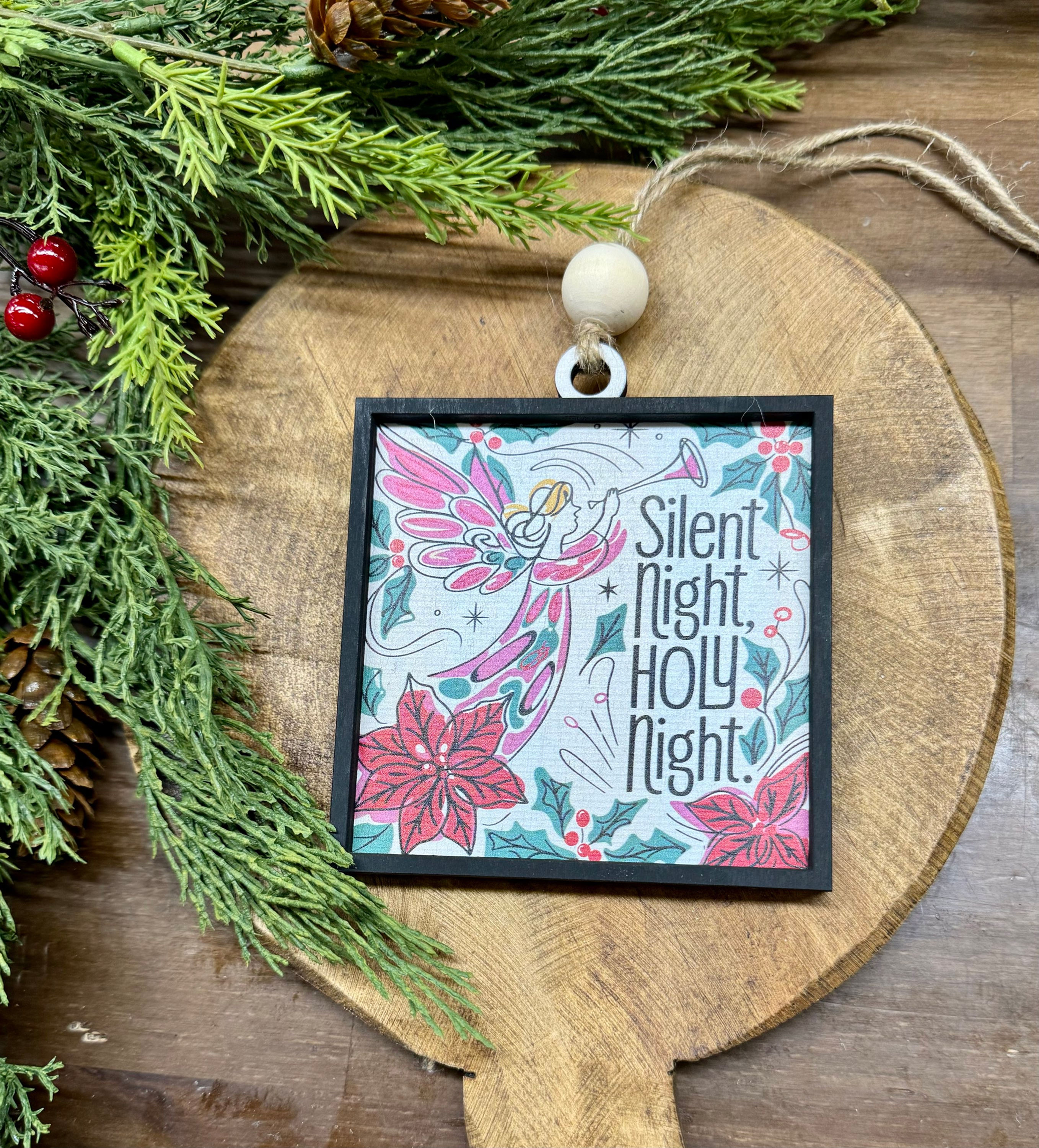 PRINTED Silent Night Holy Night ornament