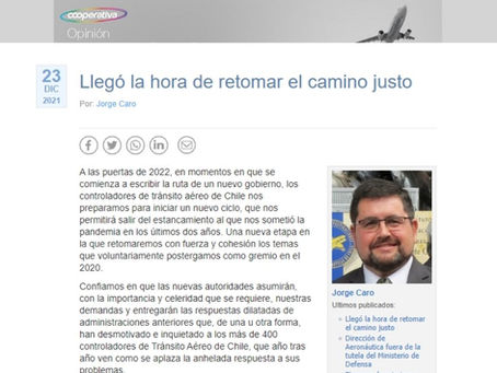 "Llegó la hora de retomar el camino justo": columna del Pdte. Colegio ATC