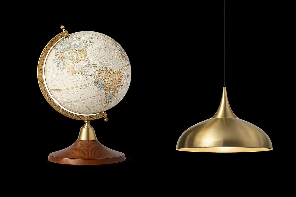 Globe & Brass Pendant Light