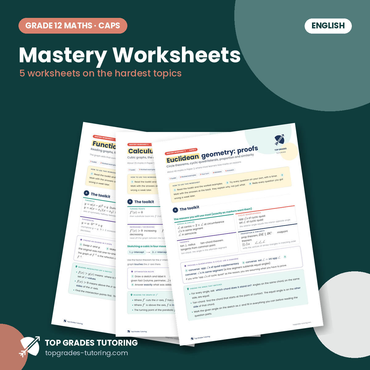Mastery Worksheet Pack: 5 Worksheets (English)
