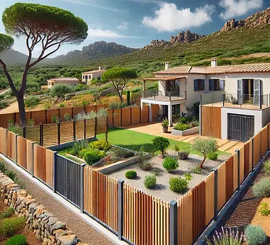DALL·E 2024-09-22 18.10.51 - A beautifully designed outdoor scene in the Porto-Vecchio reg