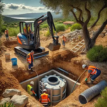 DALL·E 2024-09-22 18.45.39 - A construction site in the Porto-Vecchio region, featuring a