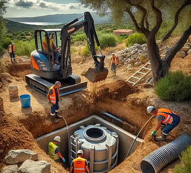 DALL·E 2024-09-22 18.45.39 - A construction site in the Porto-Vecchio region, featuring a