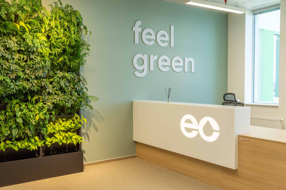 Recepce EC Parfums I Ideacollective - návrh a komplexní realizace interiéru na míru 