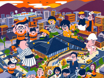\レノファ山口FC × 湯田温泉PARK PROJECTのコンセプトイラストを描かせていただきました!/