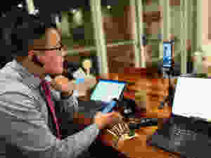 A man is on livestream