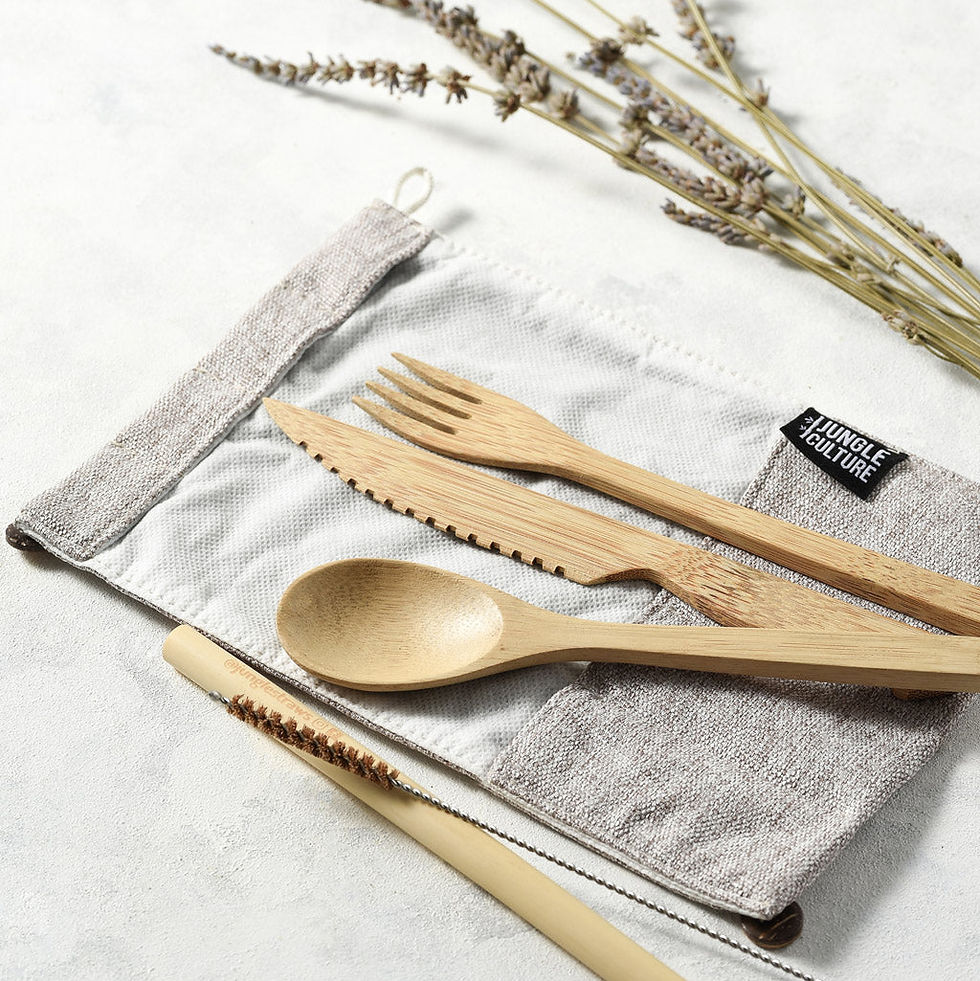 Thumbnail: Zero-Waste Bamboo Cutlery Set – Lunch on the Go (Light Greg Bag)