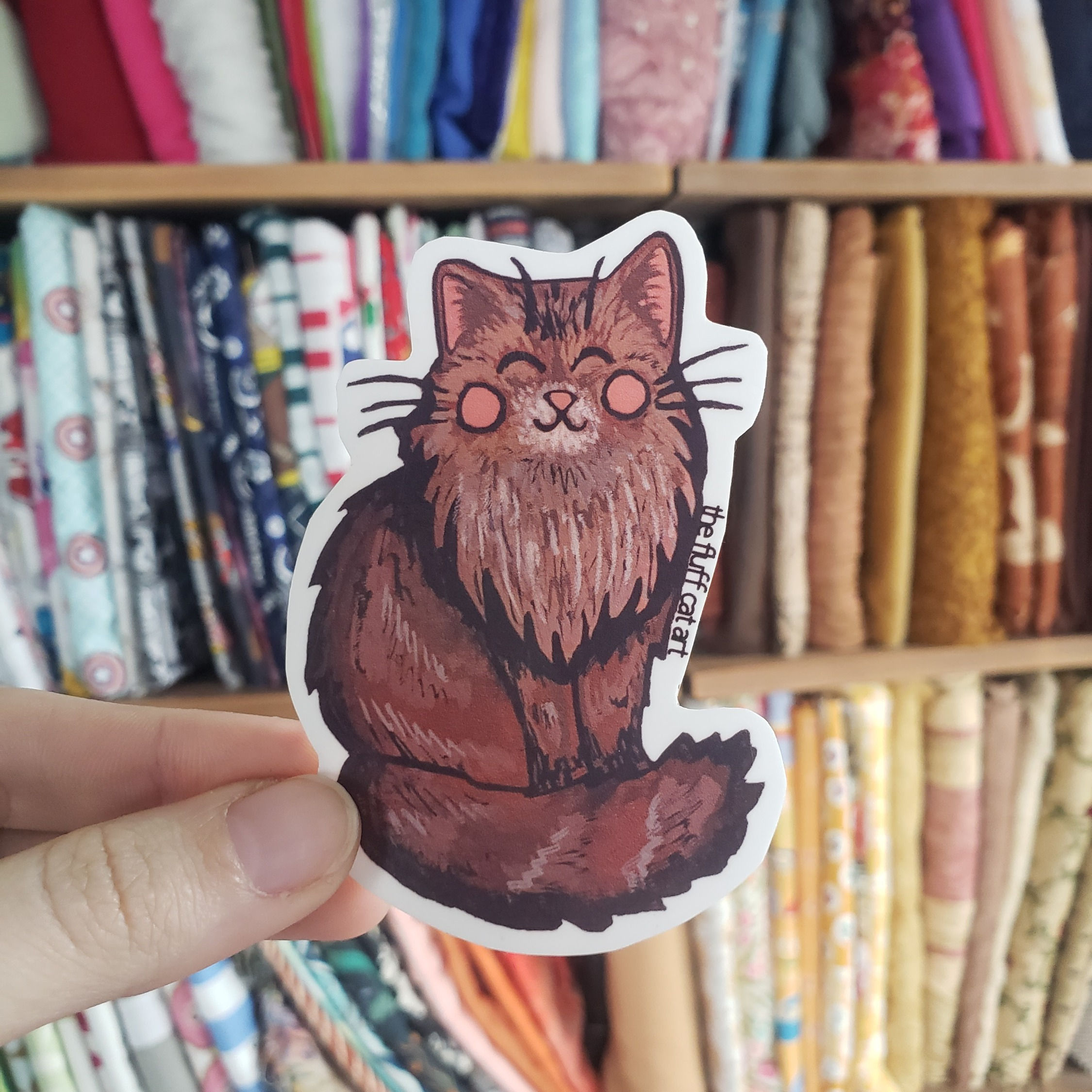 Momo, the Floof Cat Sticker
