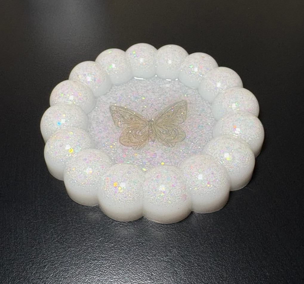 White Butterfly Tray