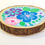Thumbnail: Original Hand Painted Wood Slice-Blue and Purple Flowers